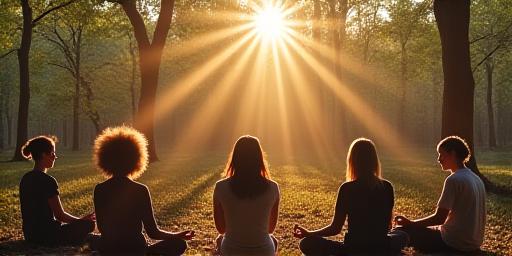 森の中でのグループ瞑想